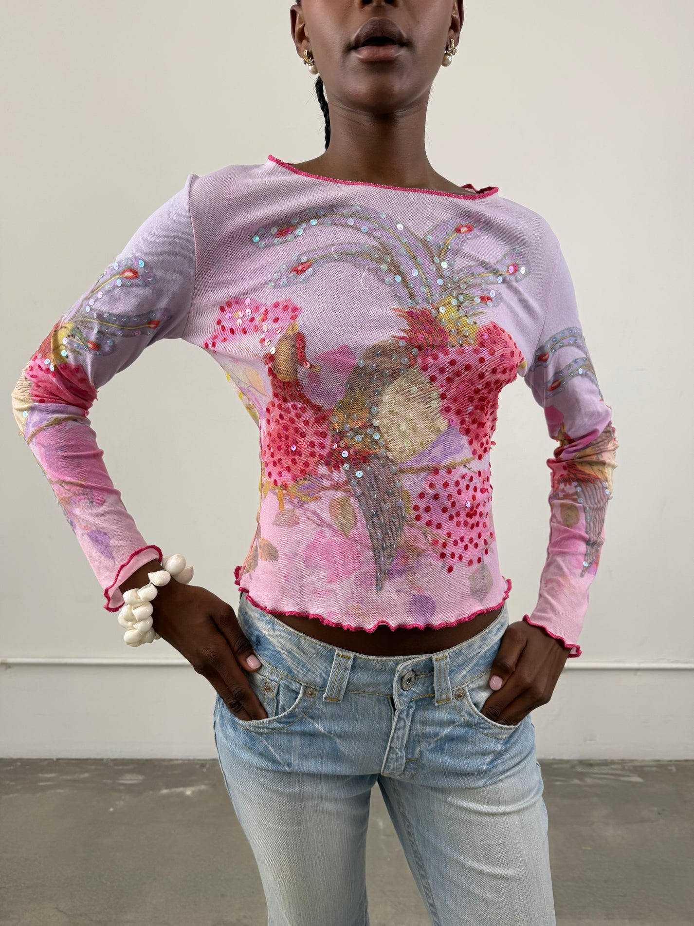 'Fleur' Mesh Top