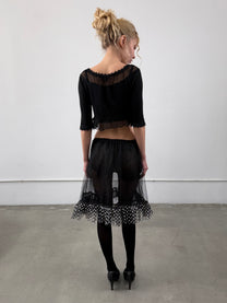 ‘Okeane’ Polka Dot Mesh Skirt