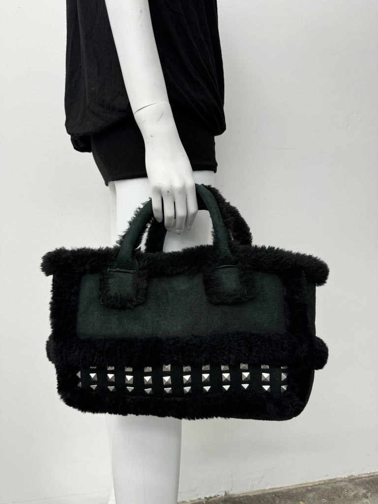 'Silke' Studded Sherpa Bag