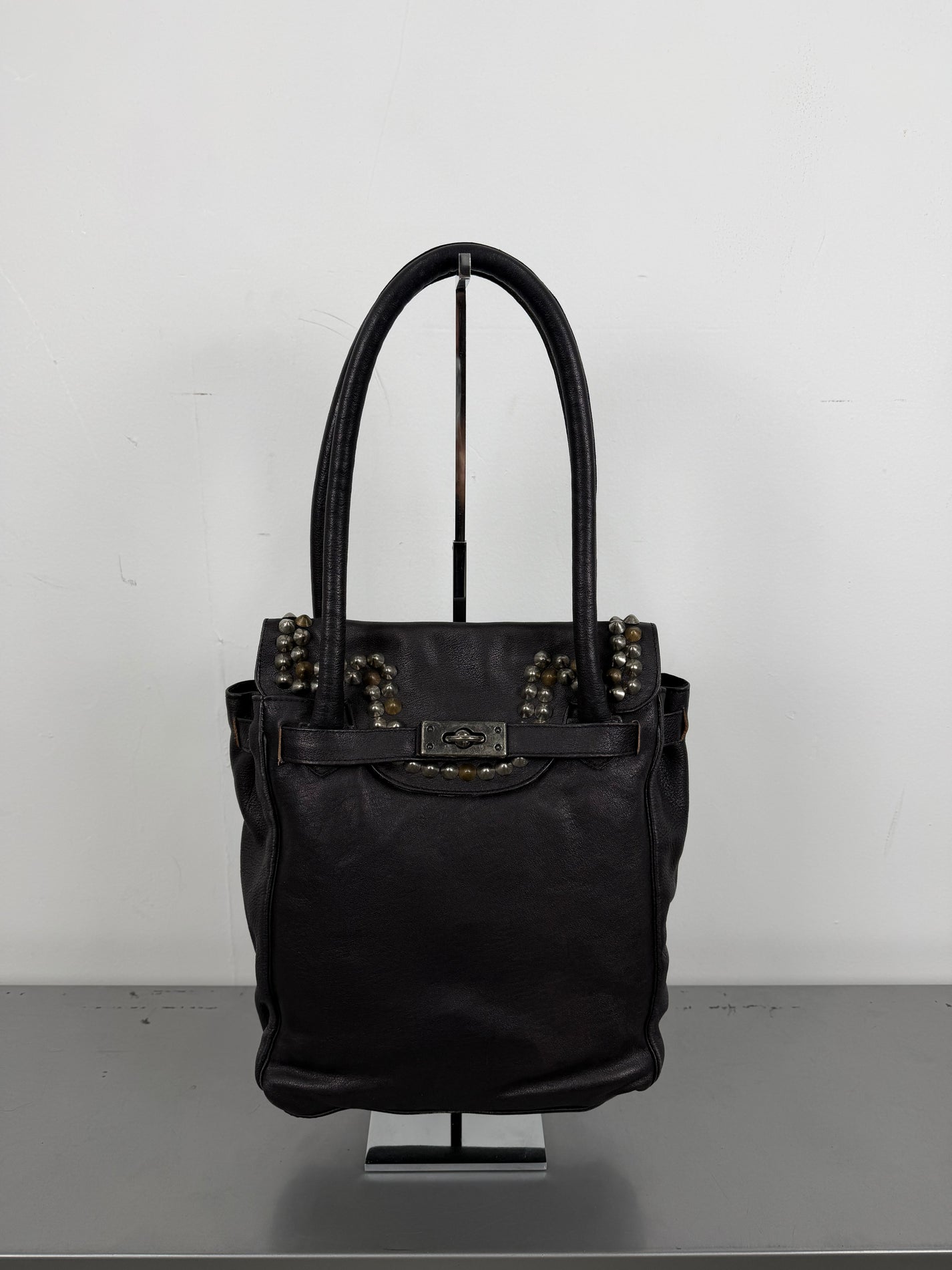 ‘Claire’ Studded Leather Handbag