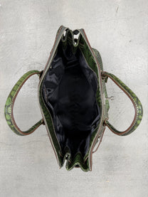 Embossed Animal Print Firkin Handbag