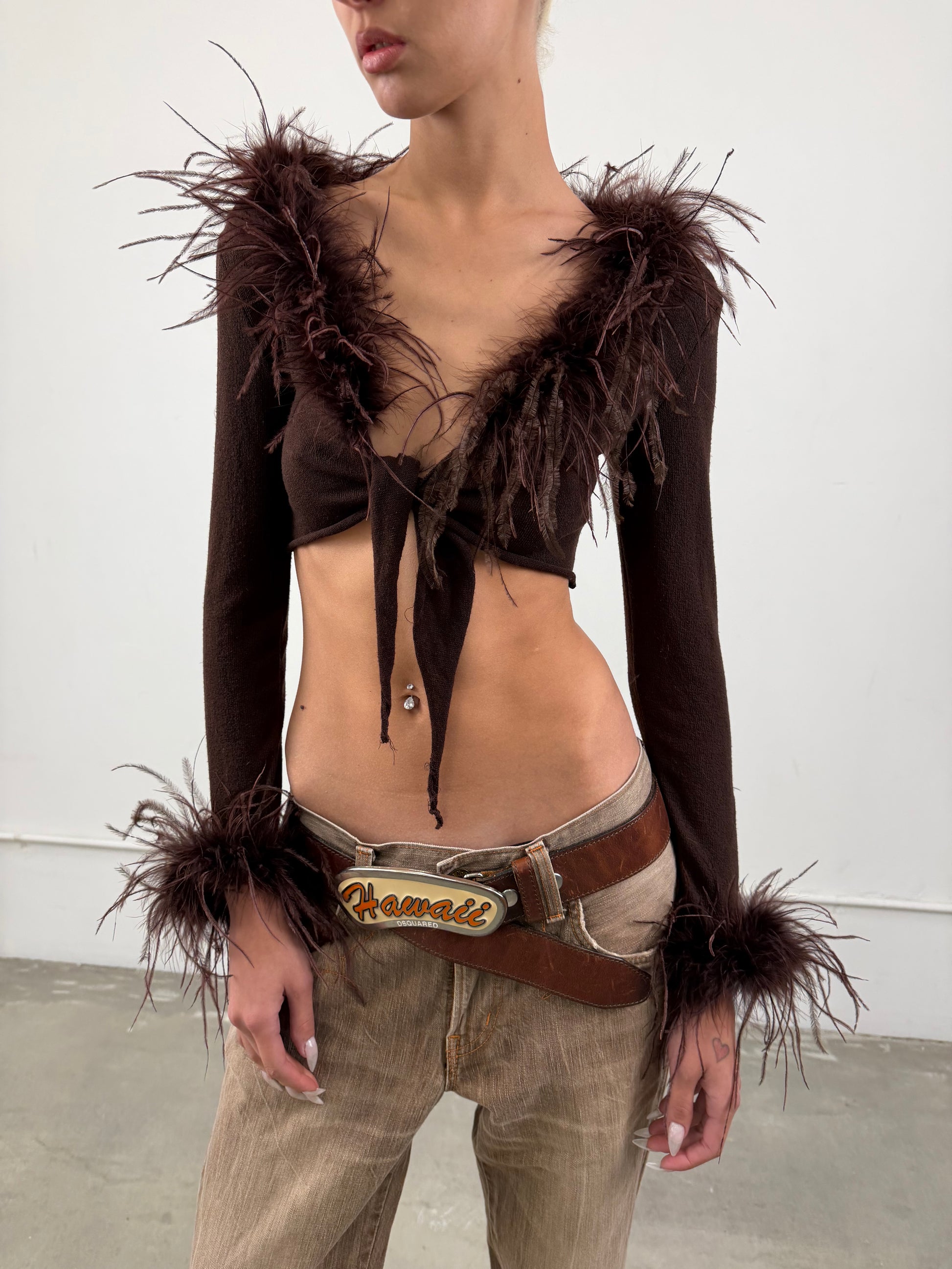 1of1 By 925 Ostrich Feather Bolero