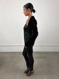 'Odalis' Rabbit Fur Bolero