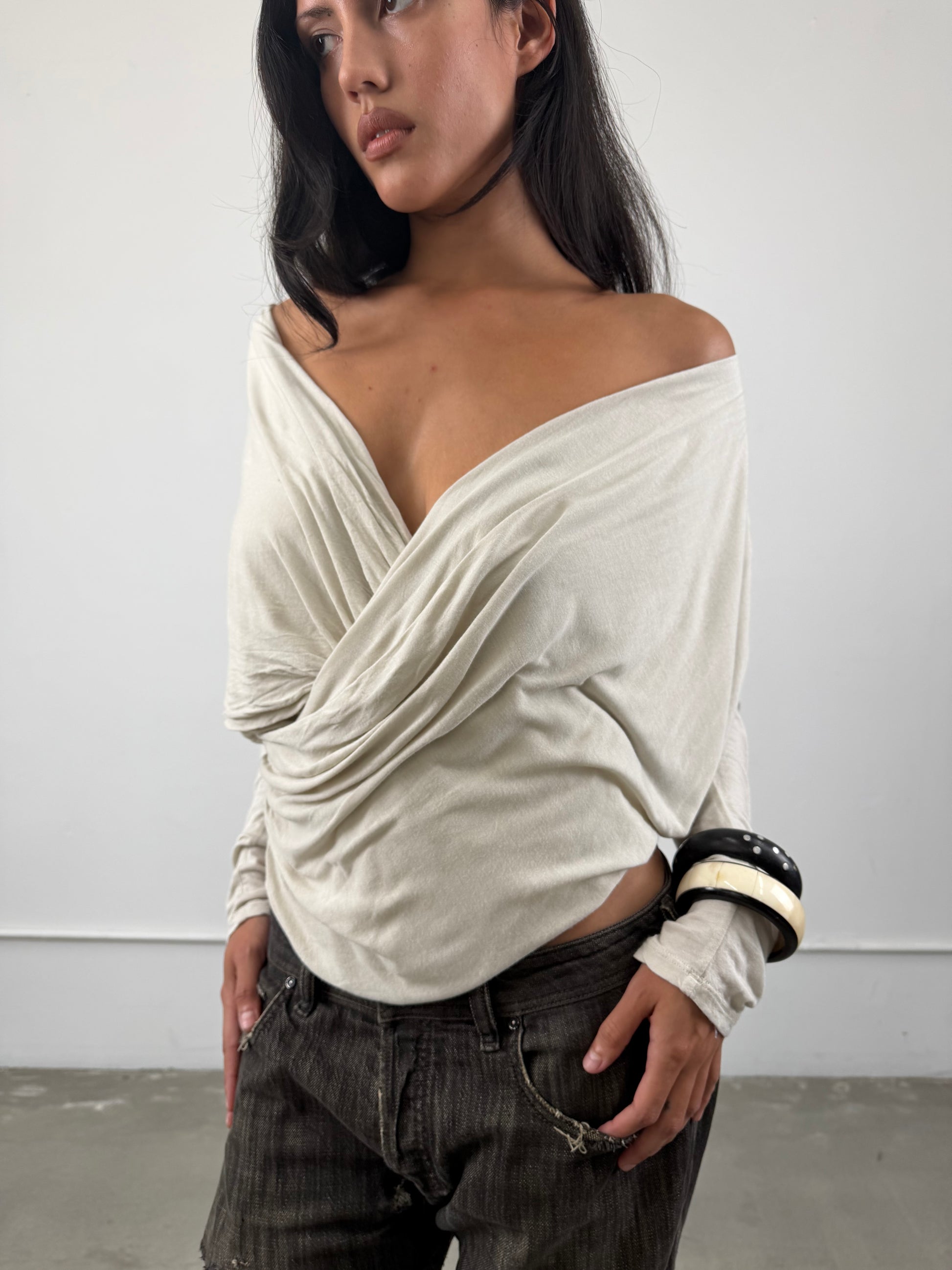 ‘Elpida’ Scooped Long Sleeve Top