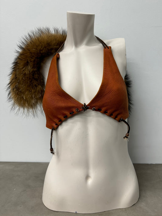 ‘Cosima’ Leather Bra