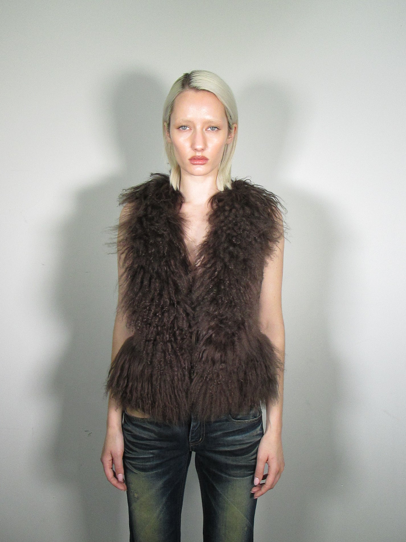 ‘Nylah’ Rabbit &amp; Mongolian Vest