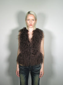 ‘Nylah’ Rabbit &amp; Mongolian Vest