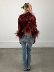 'Ione' Ostrich Feather Bolero
