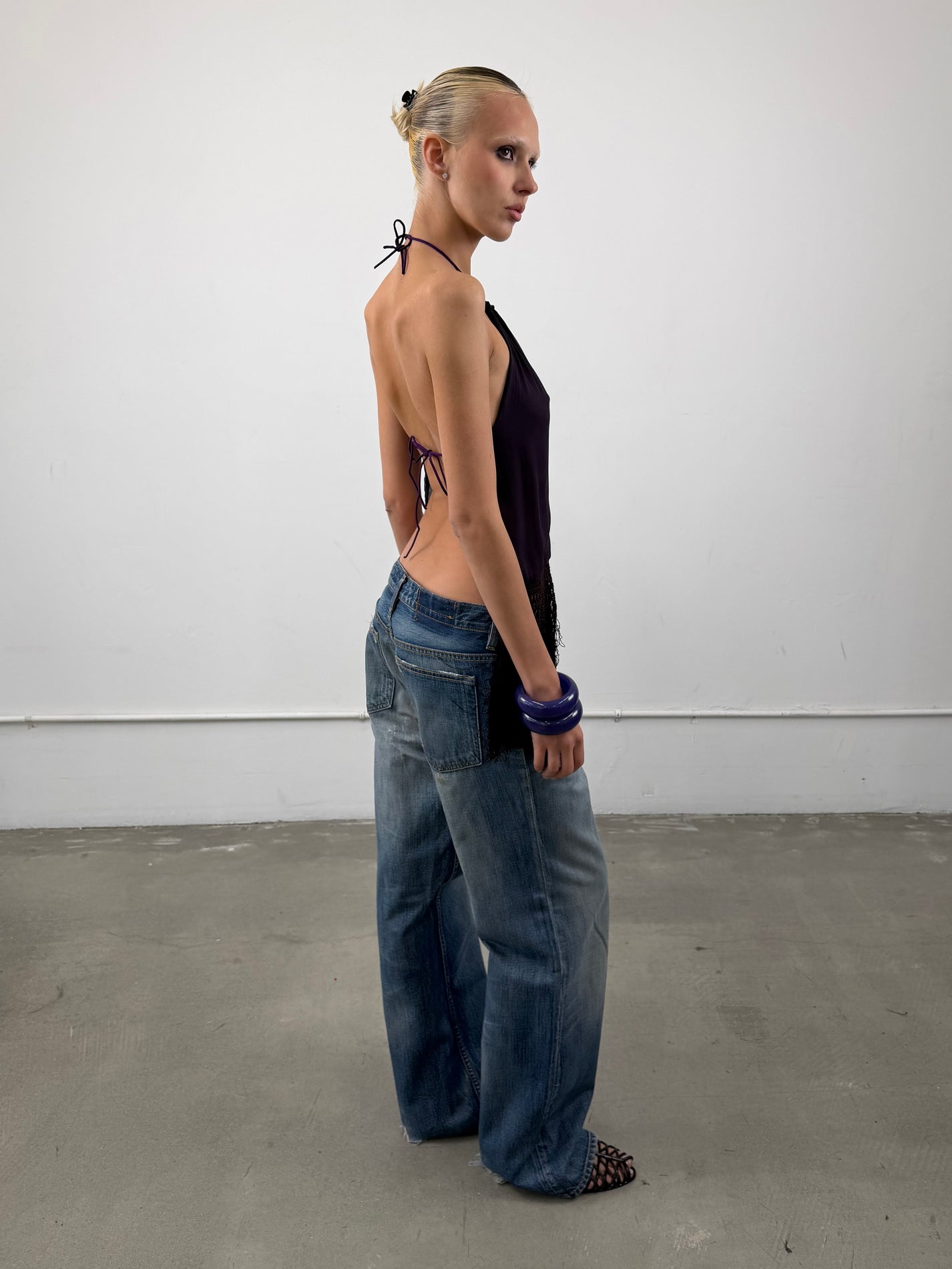 'Billie' Distressed Straight Leg Jeans