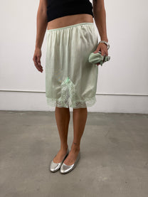 ‘Odessa’ Mint Lace Slip Skirt