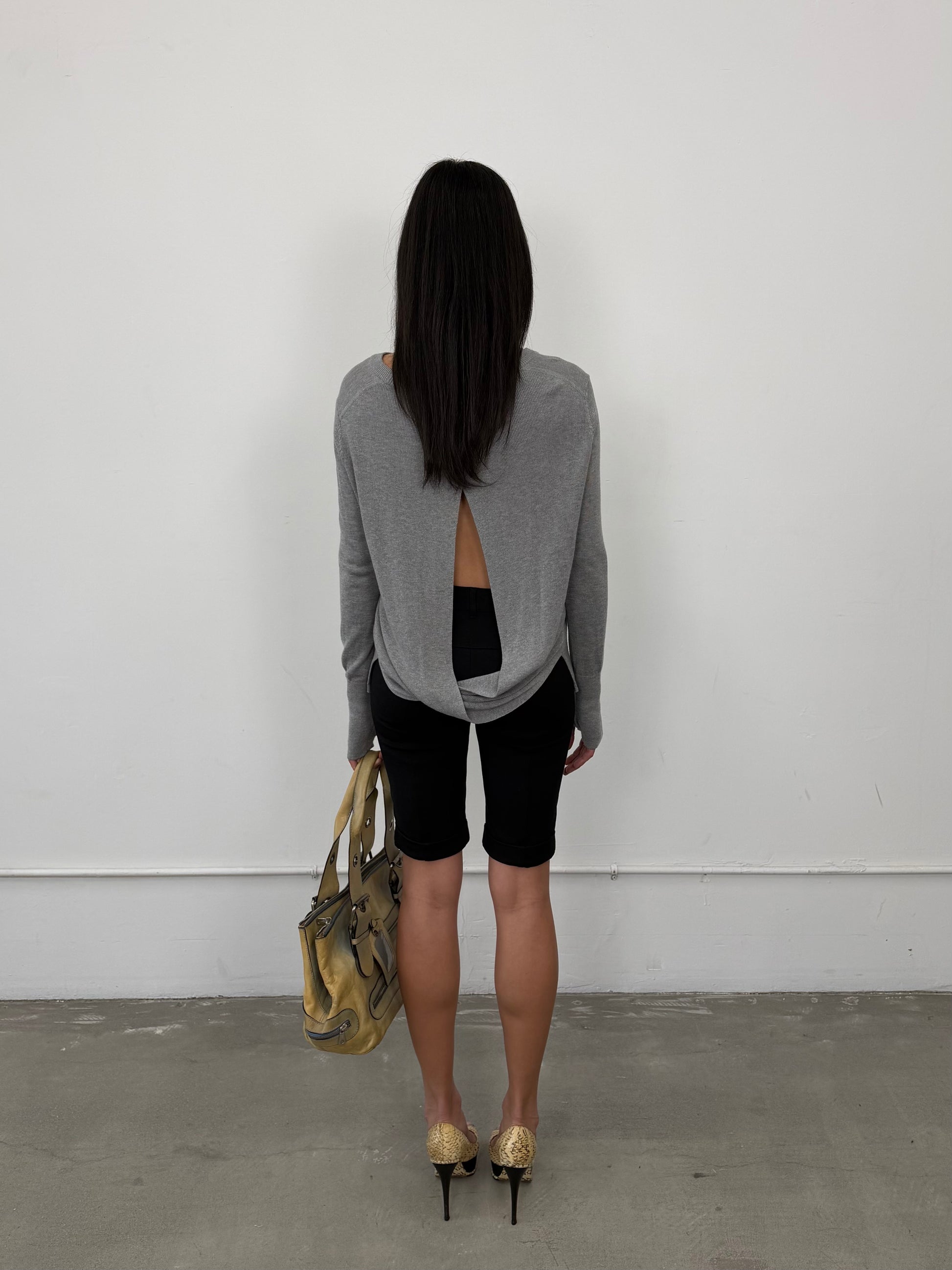 ‘Eudora’ Draped Slit Back Top