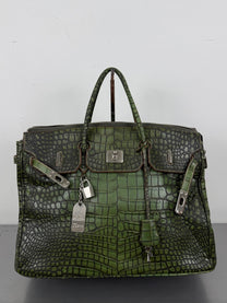 Embossed Animal Print Firkin Handbag