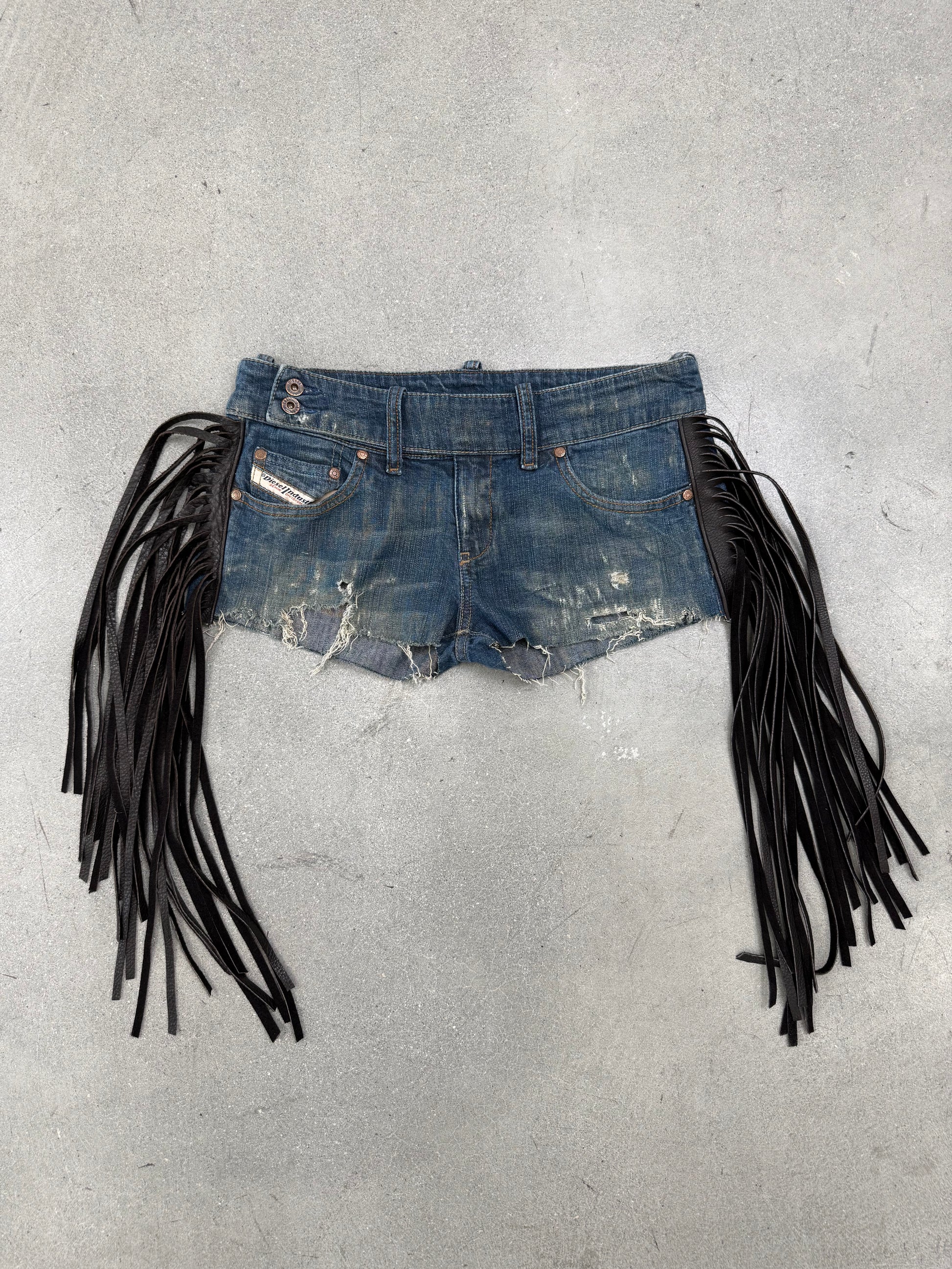 1of1 By 925 Diesel Fringe Shorts