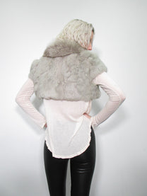 ‘Rania’ Cropped Fur Vest