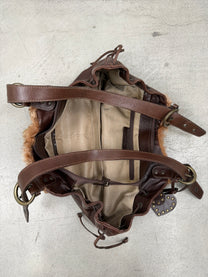 ‘Nara’ Italian Fur Leather Bag