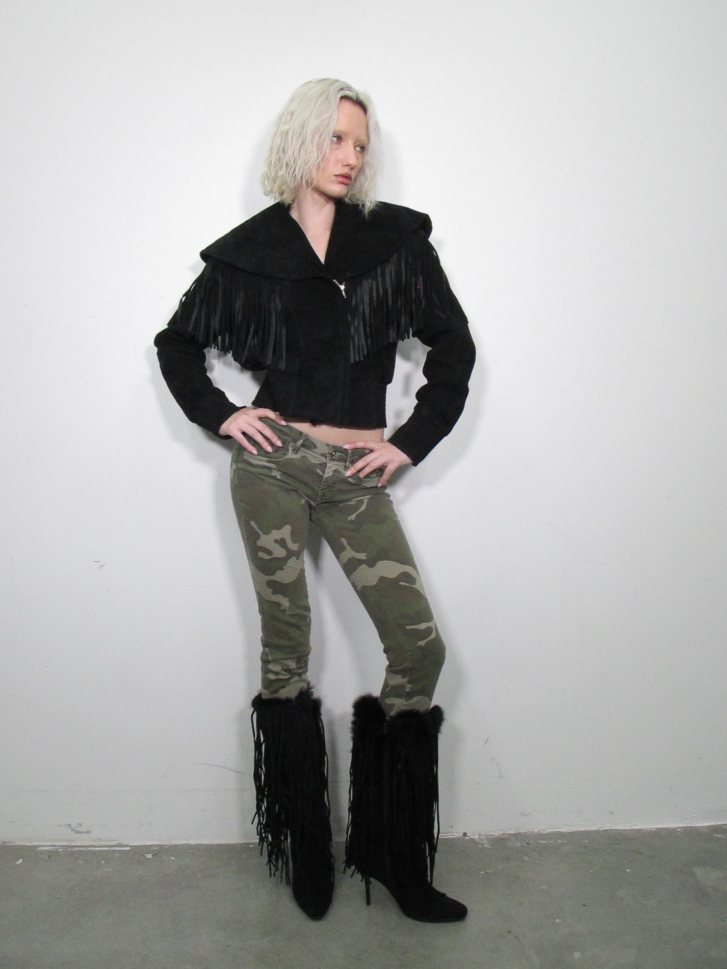 ‘Sotiria’ Fringe Leather Jacket