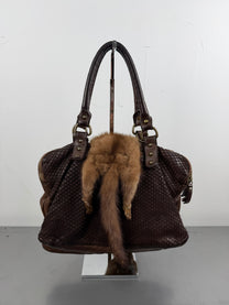 ‘Nina’ 1of1 Leather Fur Stole Handbag