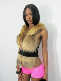 ‘Ianthe’ Gun Metal Fur Vest