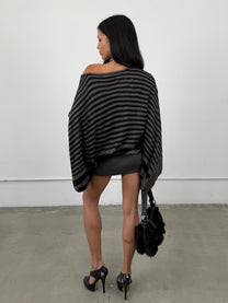 ‘Karme’ Draped Striped Dress