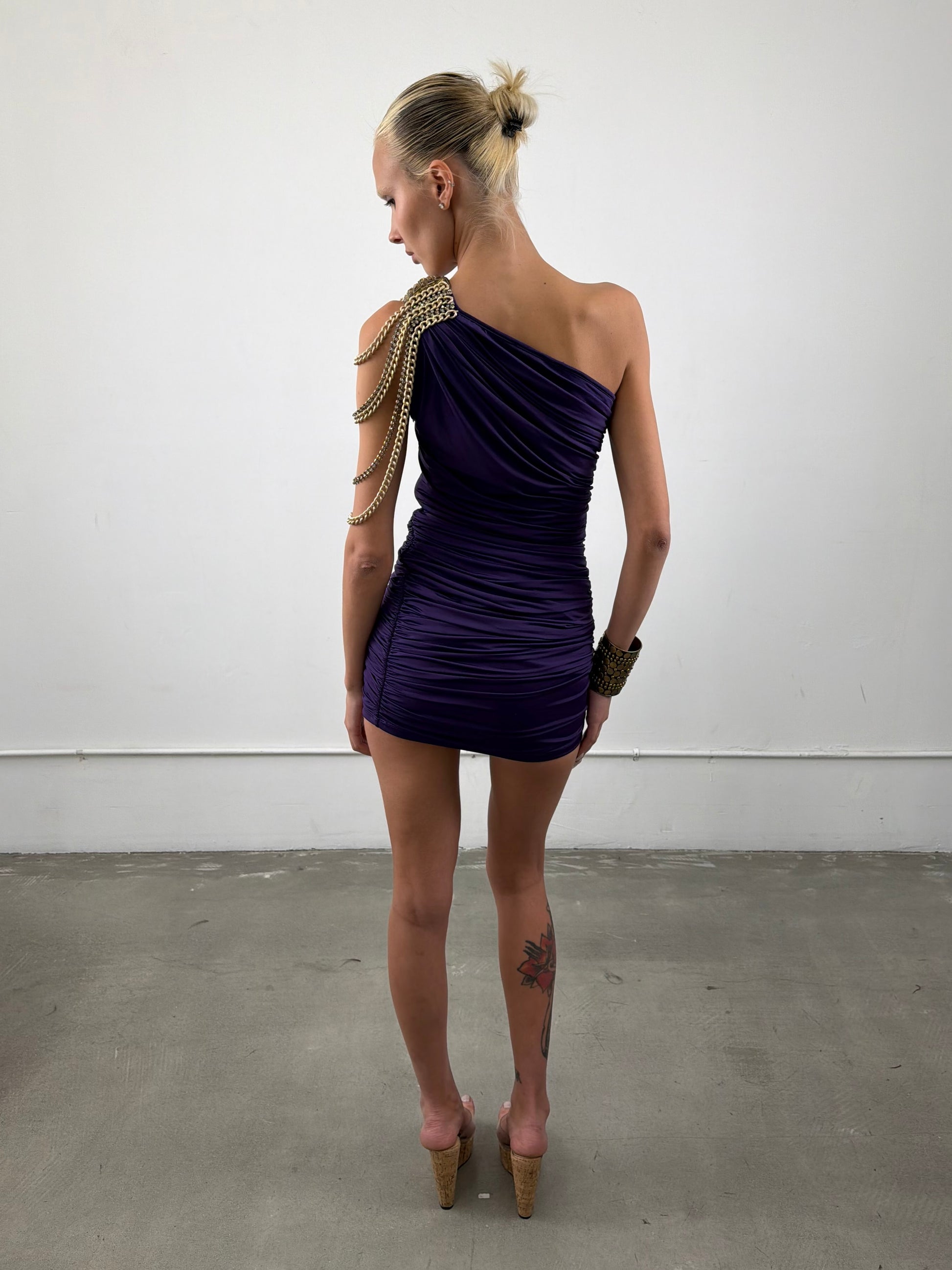 'Petra' Chain Off The Shoulder Dress