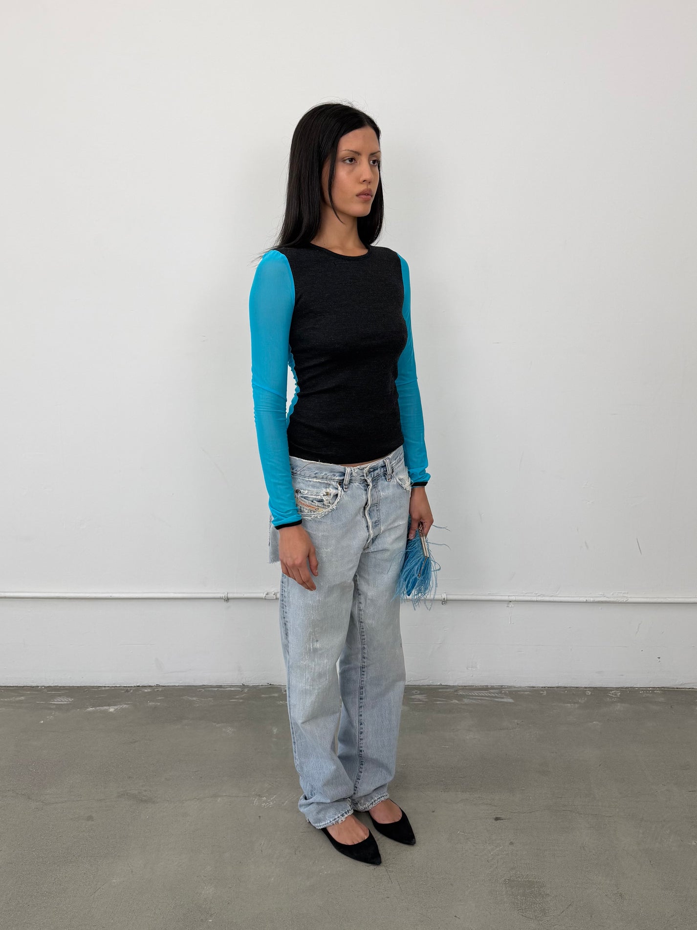 D&amp;G Wool &amp; Mesh Top