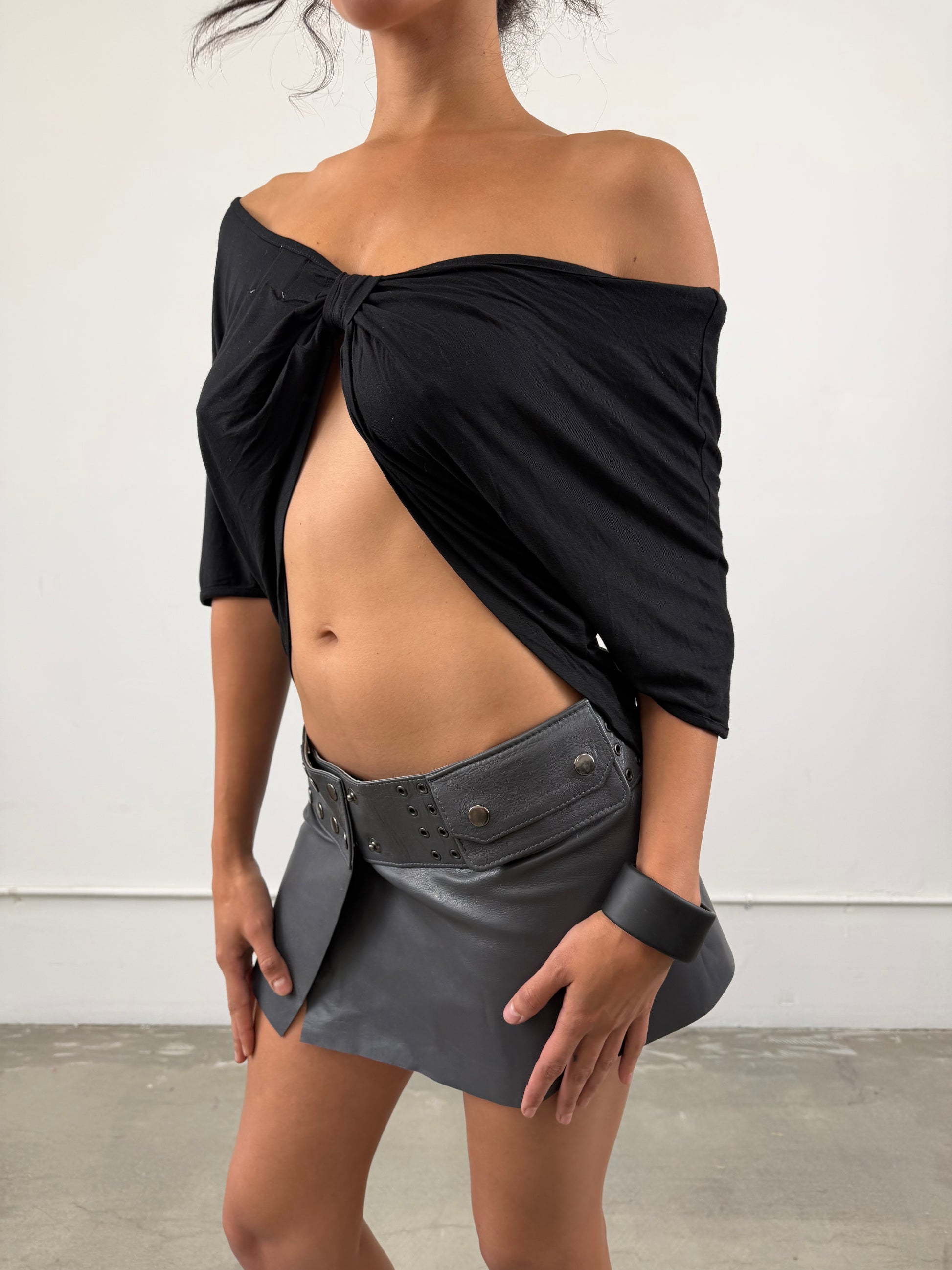 ‘Cyra’ Leather Skirt