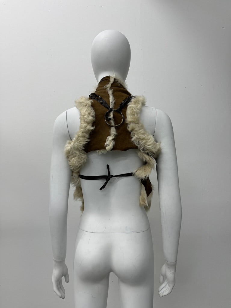 'Imke' Suede and Fur Vest