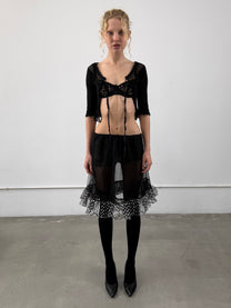 ‘Okeane’ Polka Dot Mesh Skirt