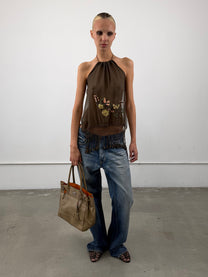 'Harlow' Japanese Olive Leather Handbag