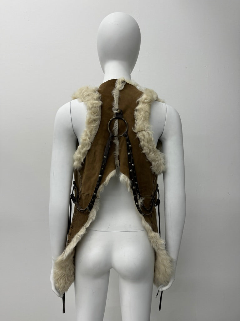 'Imke' Suede and Fur Vest