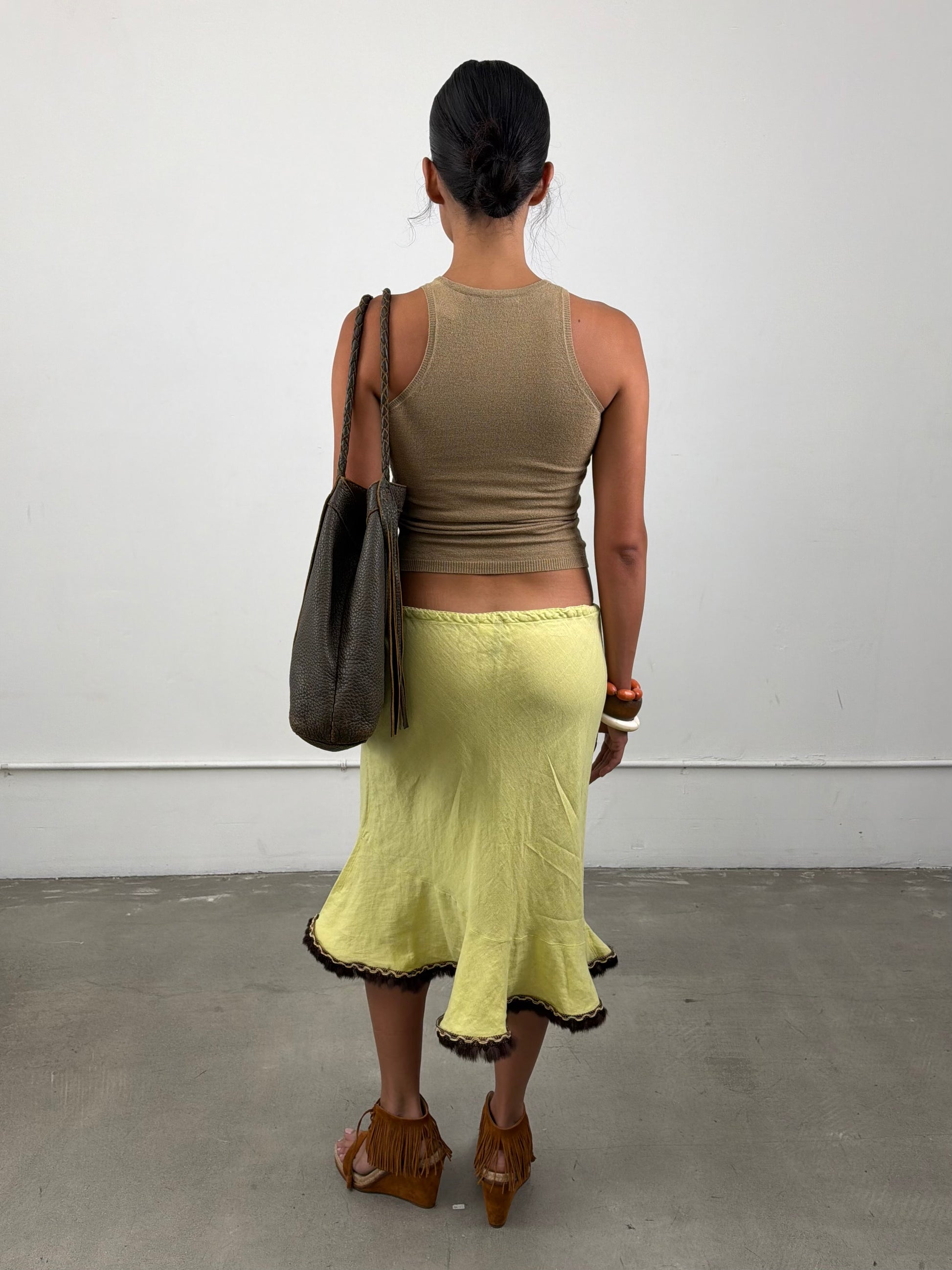 1of1 By 925 Rabbit Fur Trim Skirt