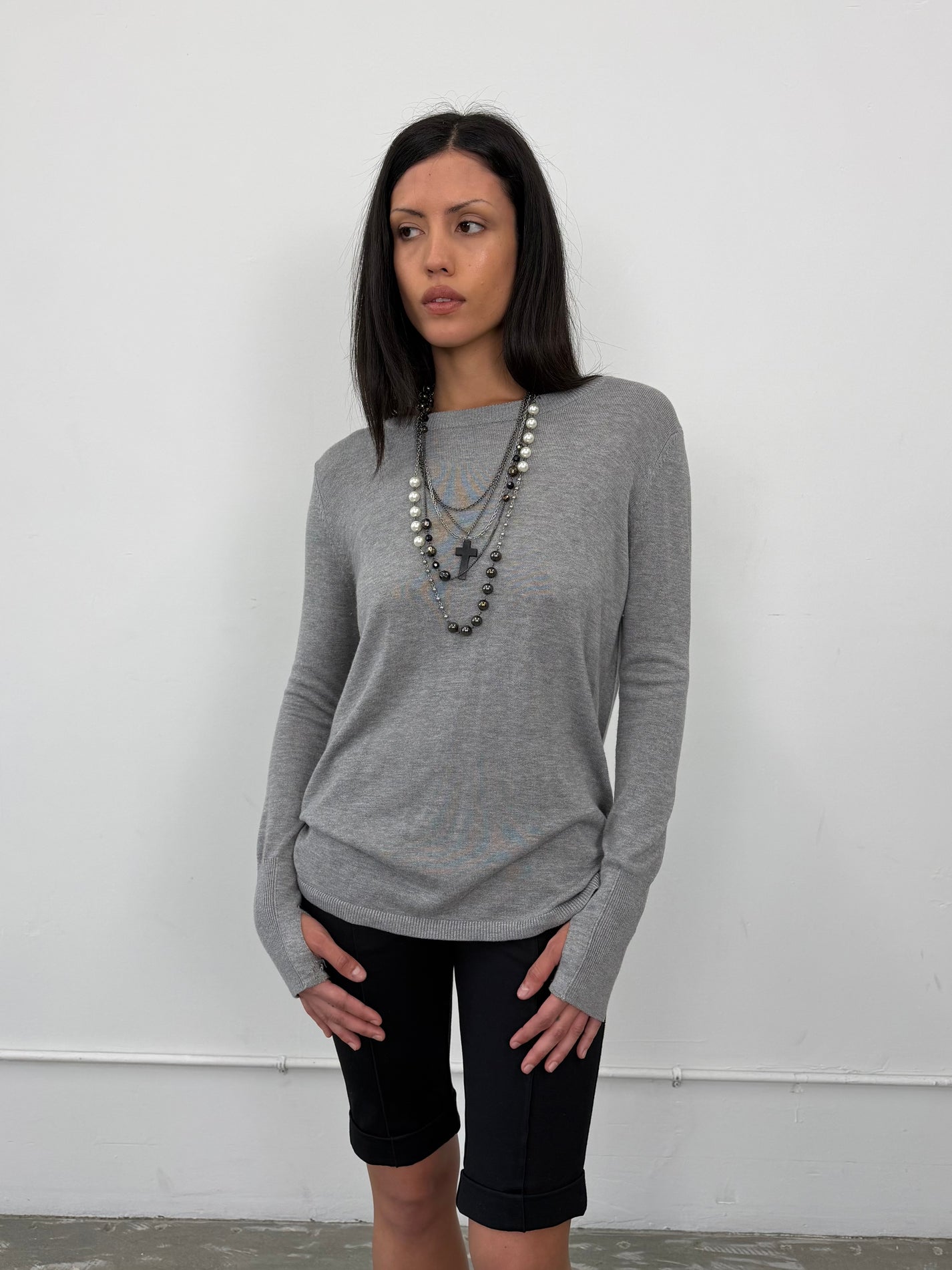 ‘Eudora’ Draped Slit Back Top