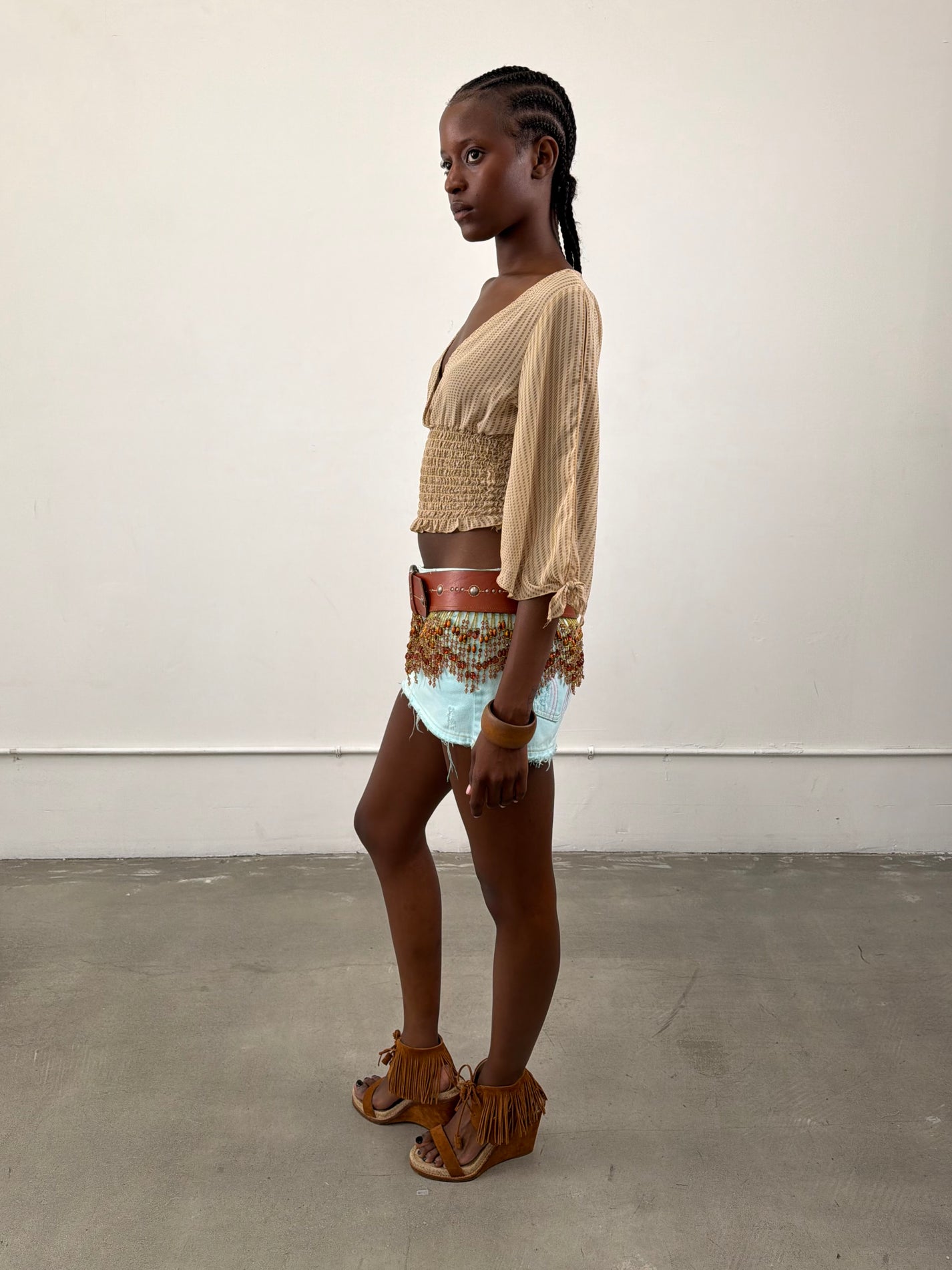 1of1 By 925 Beaded Leather Belt