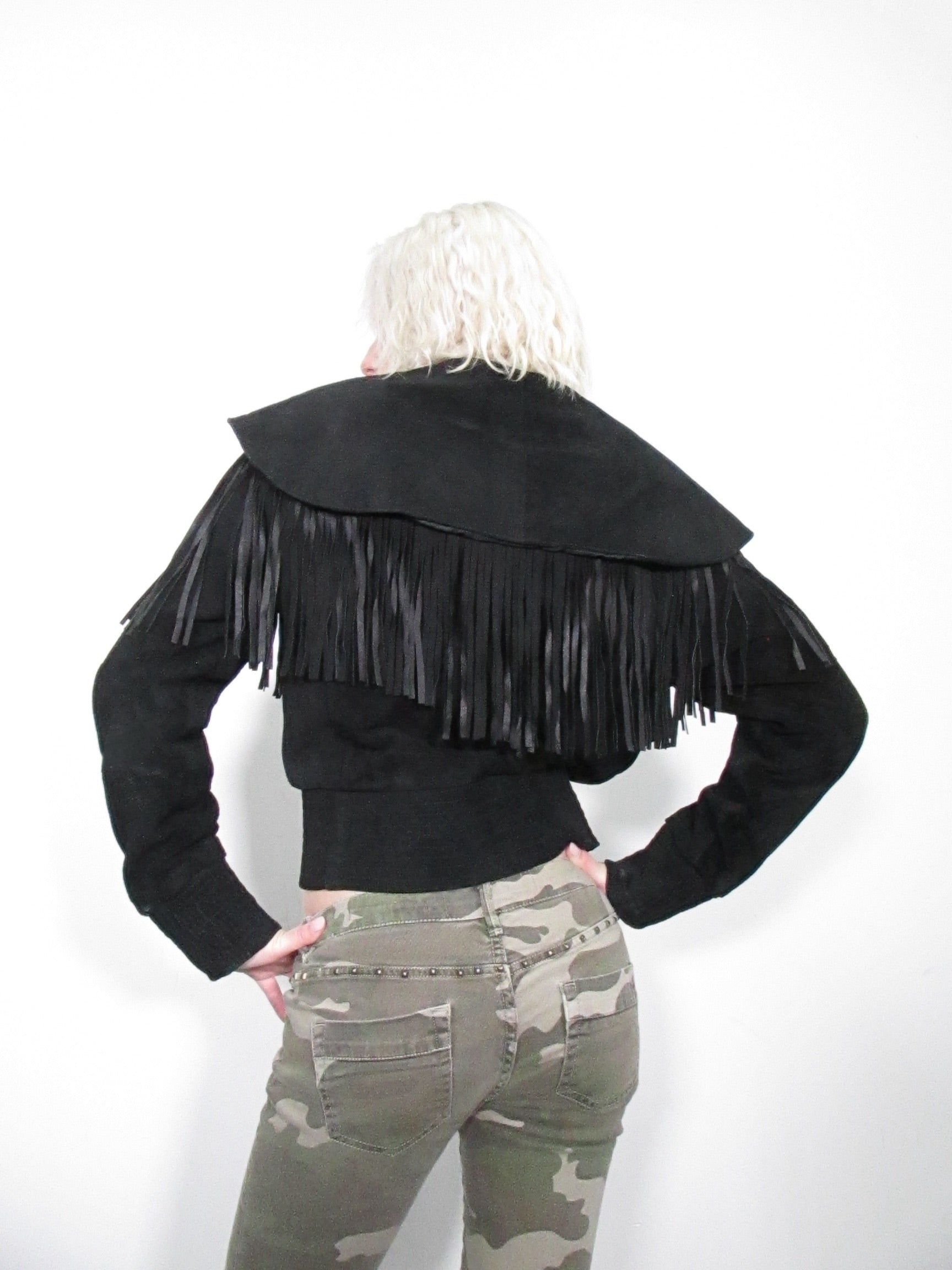 ‘Sotiria’ Fringe Leather Jacket