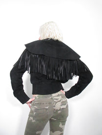 ‘Sotiria’ Fringe Leather Jacket