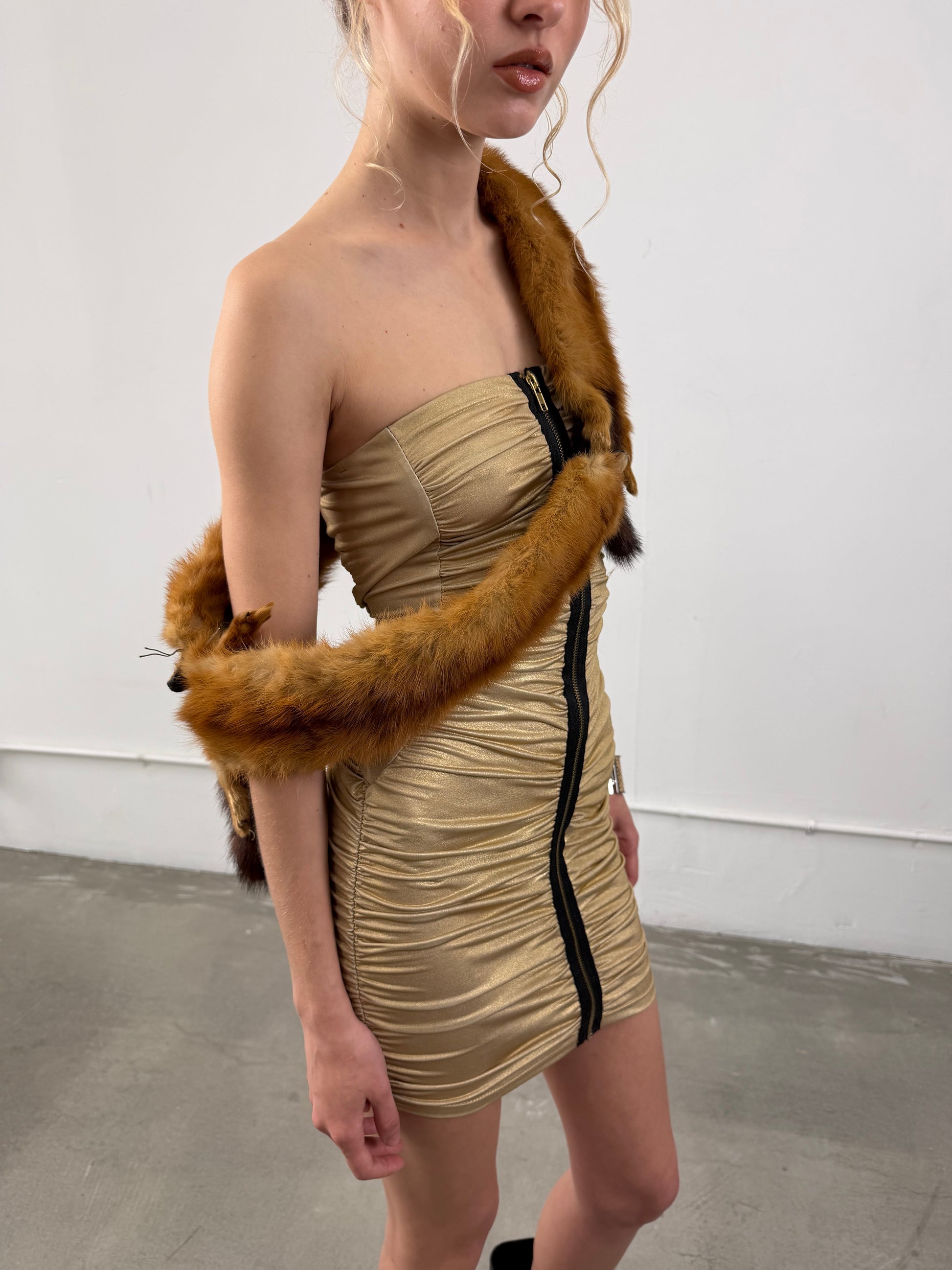 ‘Koralia’ Ferret Fur Stole