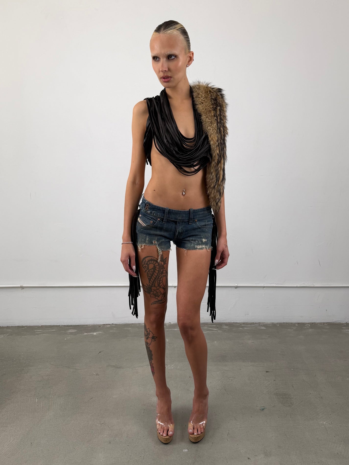 1of1 By 925 Diesel Fringe Shorts