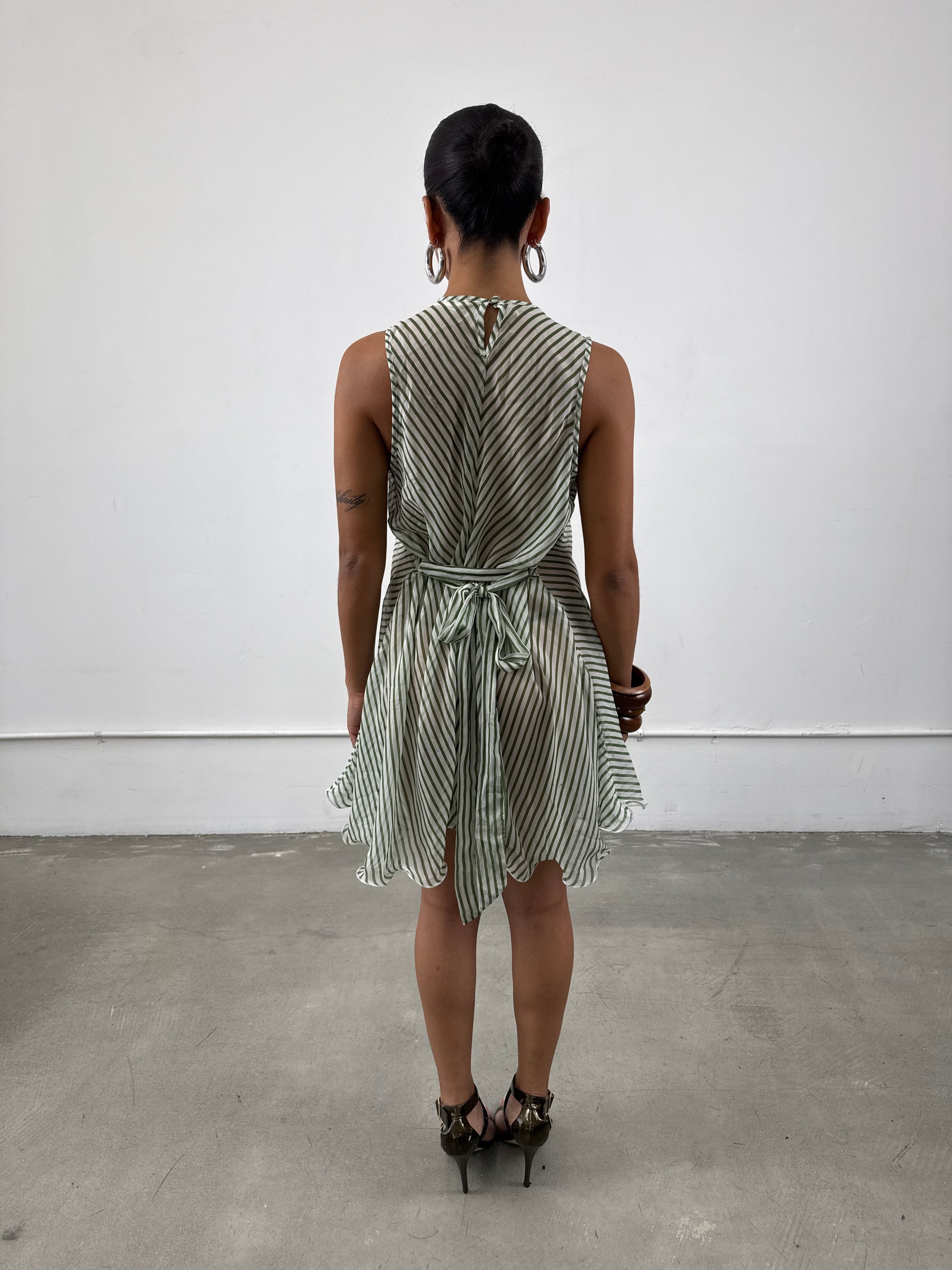 ‘Isaline’ Sheer Striped Dress