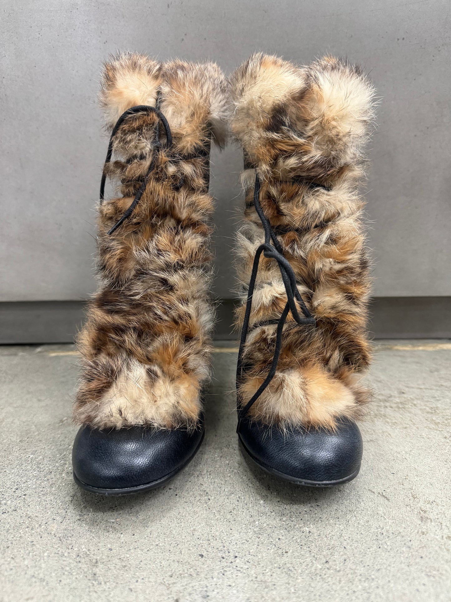 Ninette Fur Trim Leather Booties