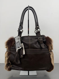 ‘Sara’ Italian Leather &amp; Fur Handbag