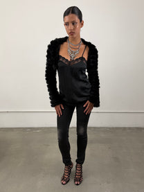 'Odalis' Rabbit Fur Bolero