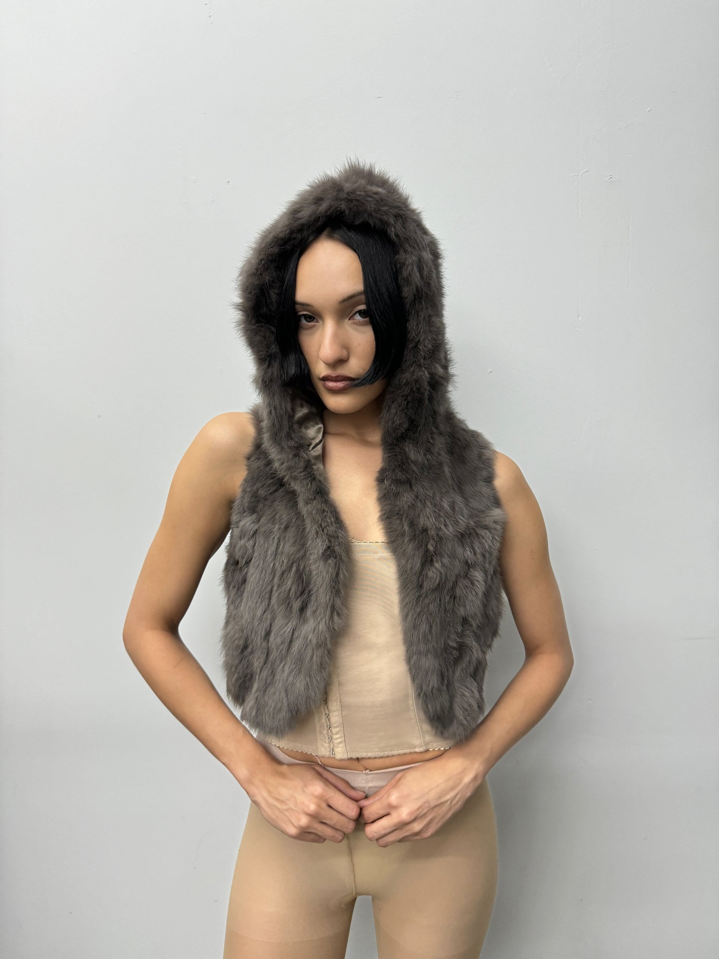 'Ramleh' Grey Fur Vest