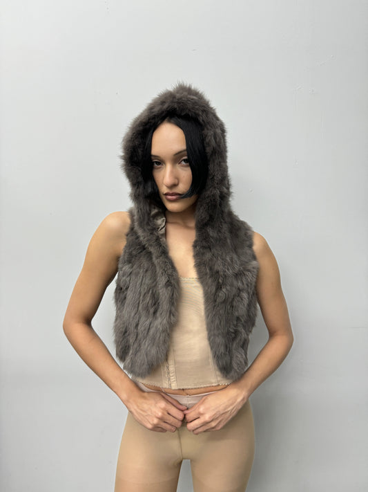 'Ramleh' Grey Fur Vest