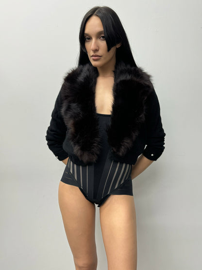 'Asha' Fur Trim Cardigan