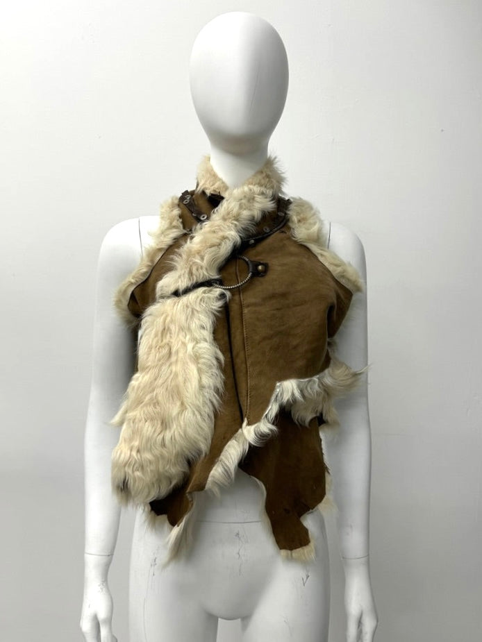 'Imke' Suede and Fur Vest