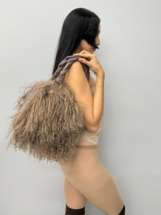 'Anya' Mongolian Fur Bag