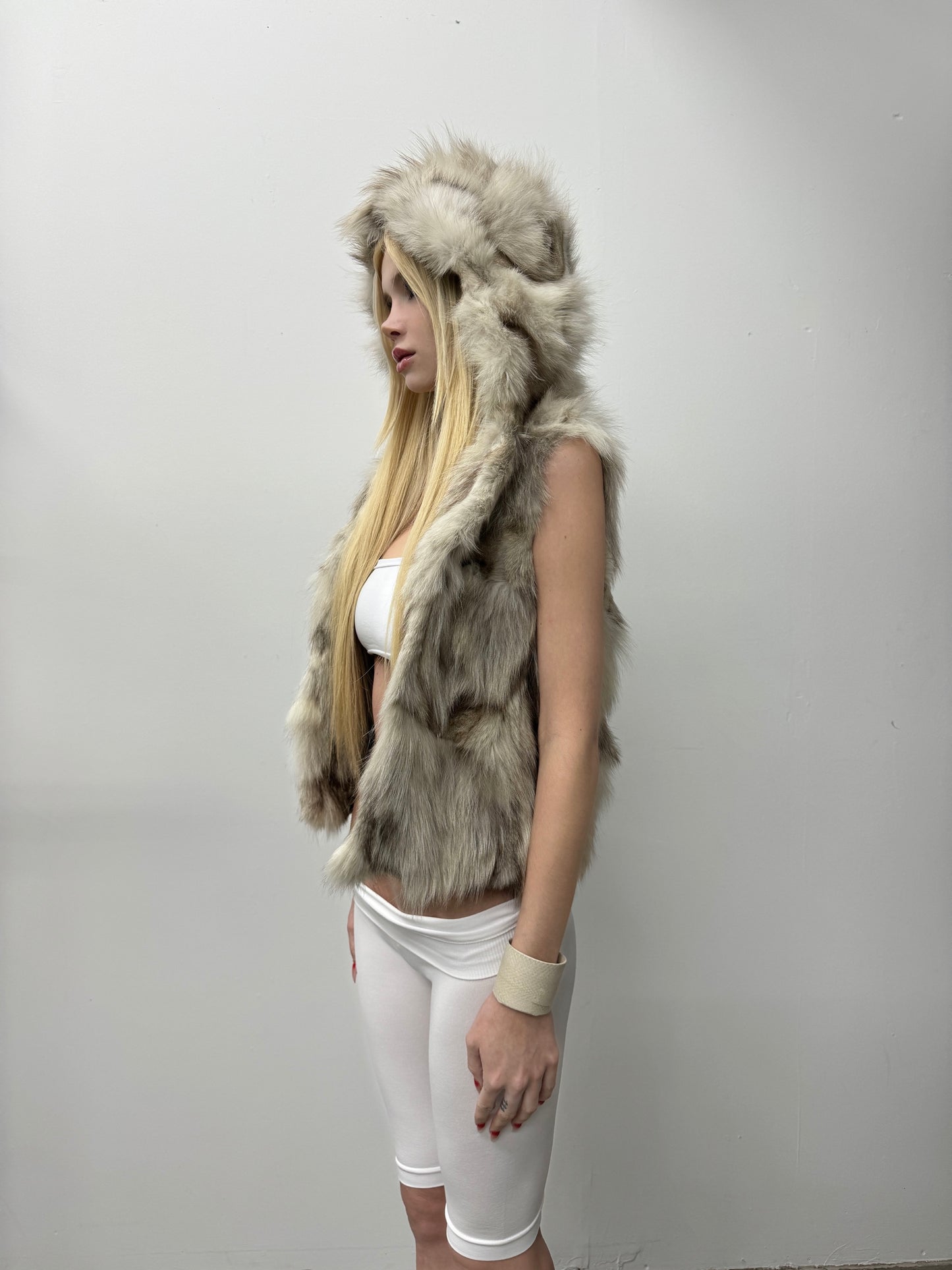 'Yanelli' Fur Hooded Vest