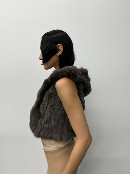 'Ramleh' Grey Fur Vest