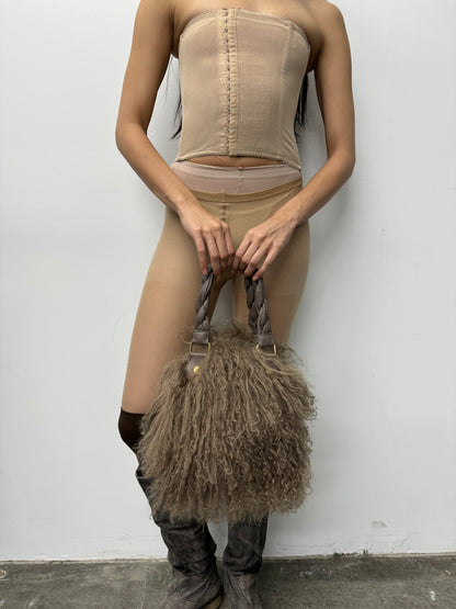 'Anya' Mongolian Fur Bag