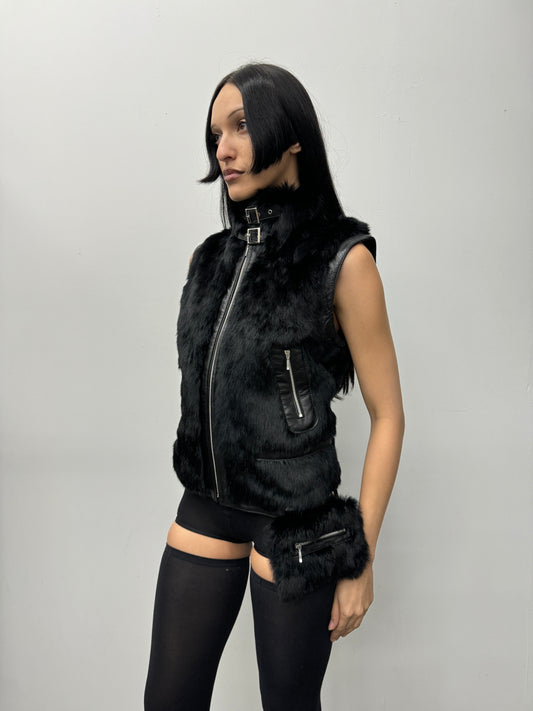 'Yael' Fur Zip-Up Vest